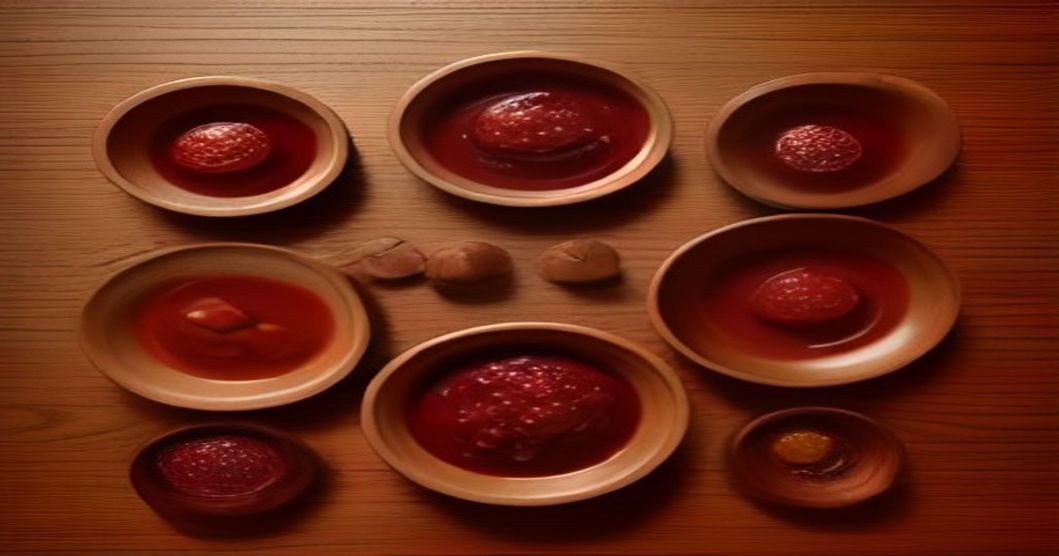 Korean pantry essentials including gochujang, doenjang, sesame oil, and dried ingredients arranged on a wooden surface with warm lighting