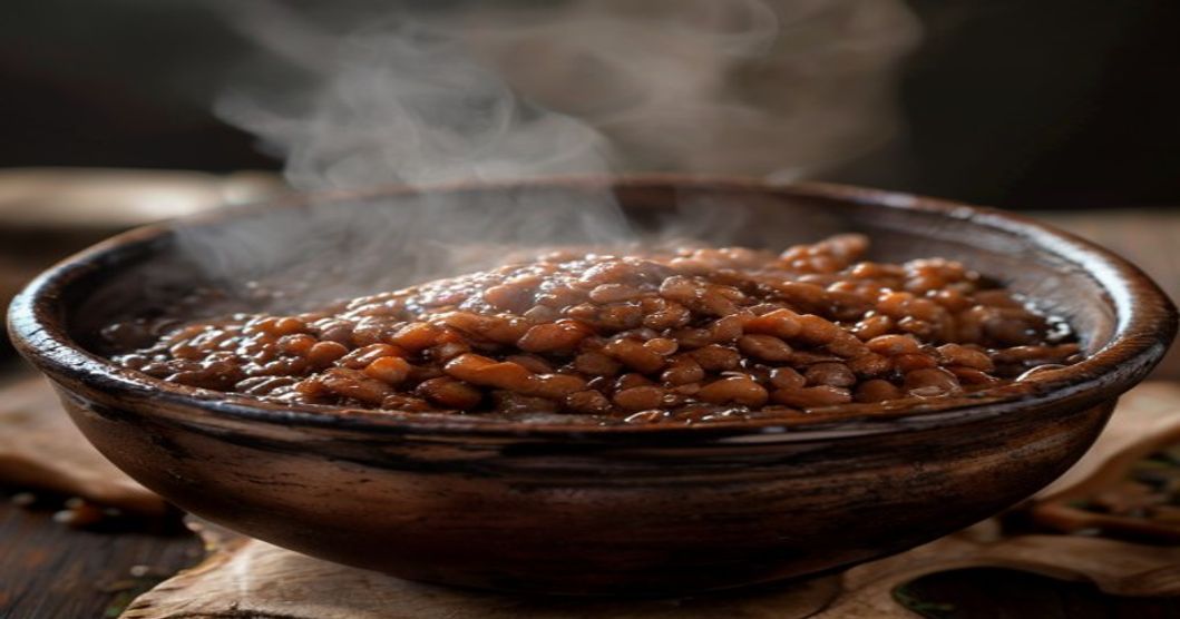 fermented soybean paste in traditional earthenware crock for Korean soup