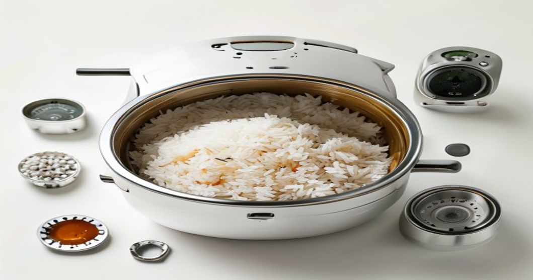 Korean rice cooker parts and features for cooking sushi rice
