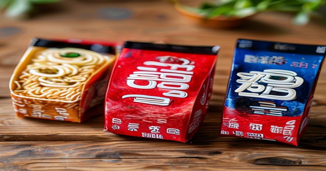 Comparison of Korean instant ramen brands and packaging styles