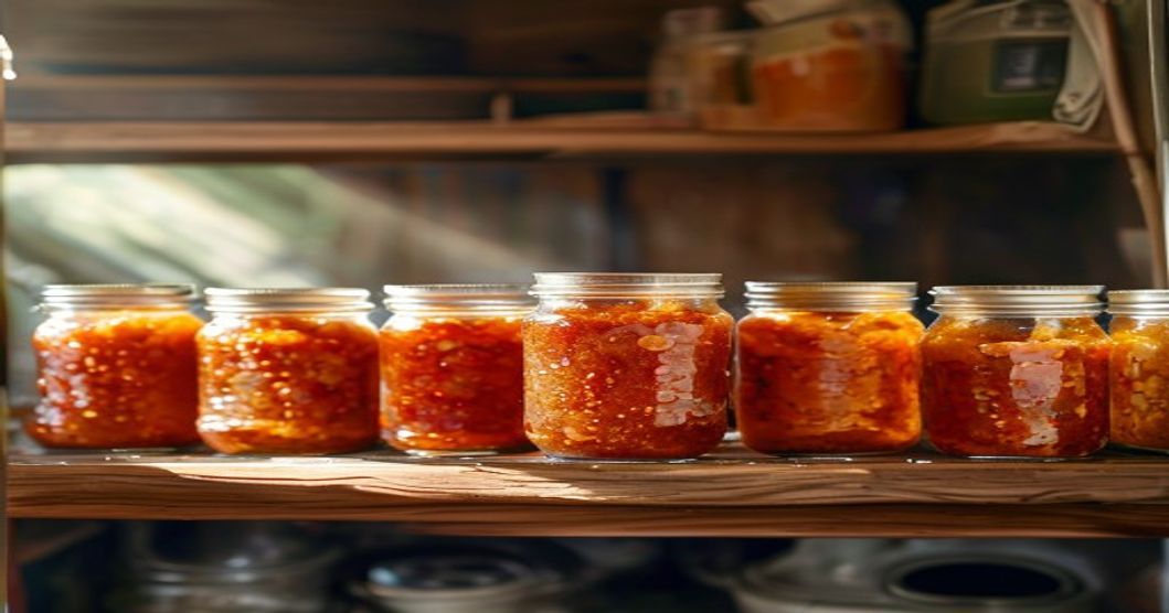 Fermenting kimchi in mason jars during a camping trip without refrigeration
