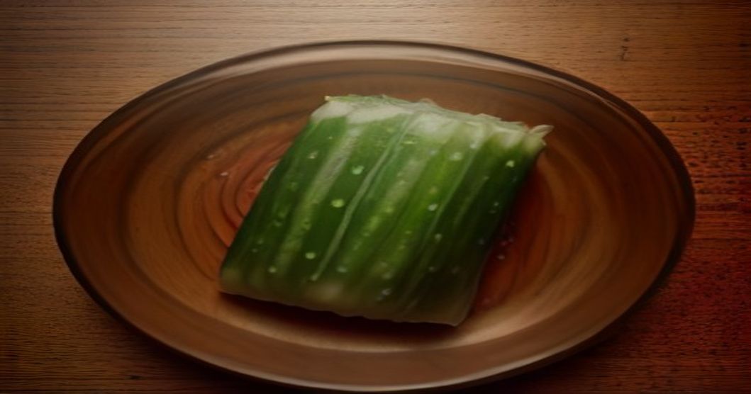 Homemade cucumber kimchi with chili flakes in a glass fermentation jar, showing the quick 3-day ferment process
