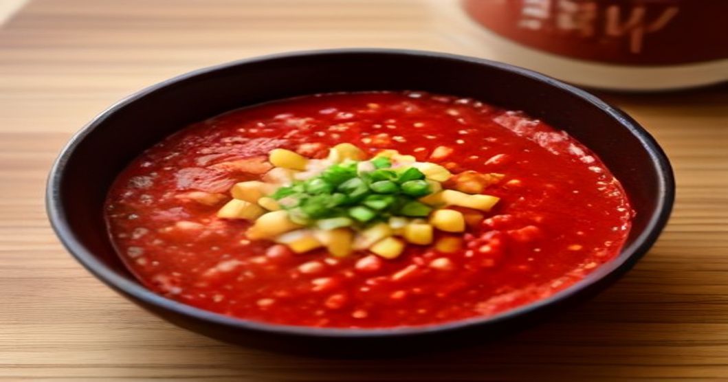 Gochujang next to possible substitutes like miso, sriracha and chili flakes