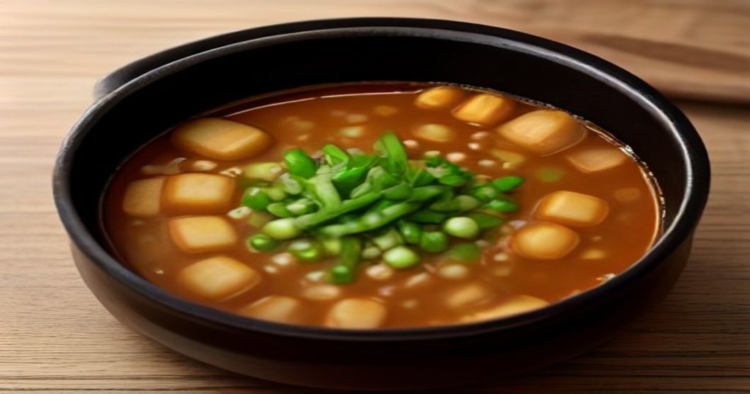 Doenjang stew and paste in a Korean kitchen