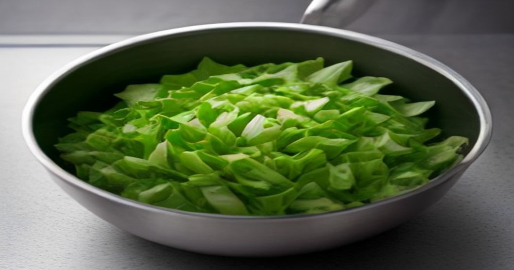 Salting and massaging napa cabbage for kimchi preparation